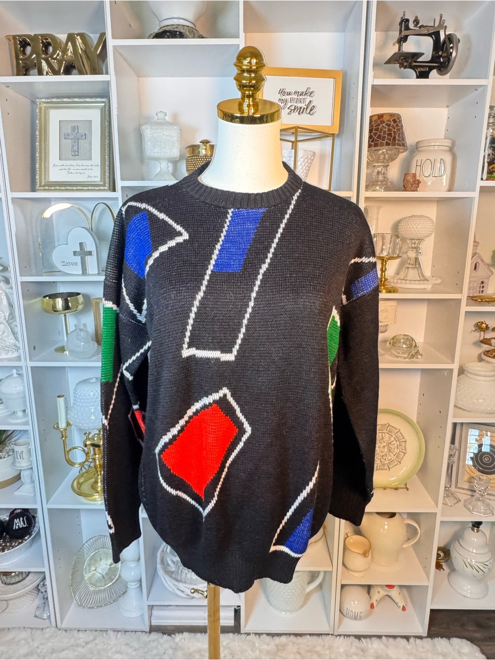 1980’s Clifton Place made in USA Geometric Crewneck Sweater